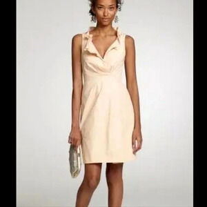 J. CREW Blakely Taffeta 100% Silk cream dress. Size 6